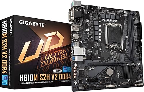 GIGABYTE H610M S2H V2 DDR4 (H610 IntelLGA 1700 Micro ATX DDR4 Single M.2 PCIe 4.0 USB 3.2 Gen1 Realtek GbE LANplaca madre)