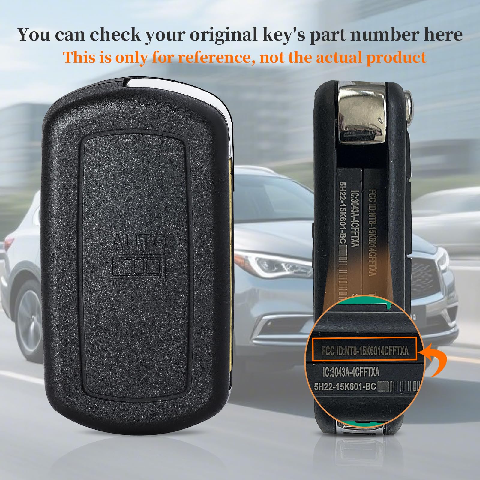 Keyecu Telecomando di ricambio per chiave auto 315 MHz PCF7941 per LR3 Range Rover Sport 2005-2011 FCC ID: NT8-15K6014CFFTXA