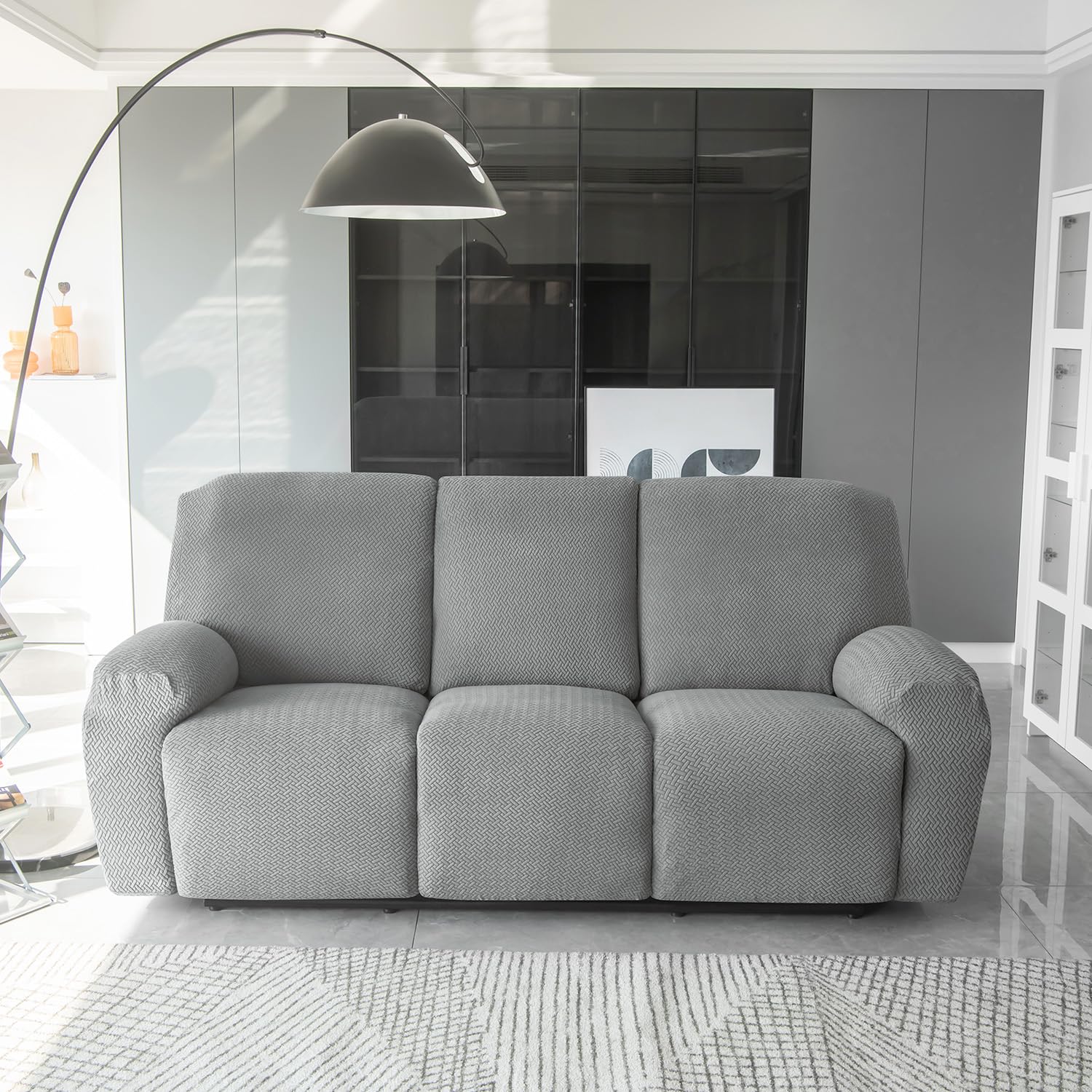 HOKIPO Recliner Cover - 3 Seater Grey -2