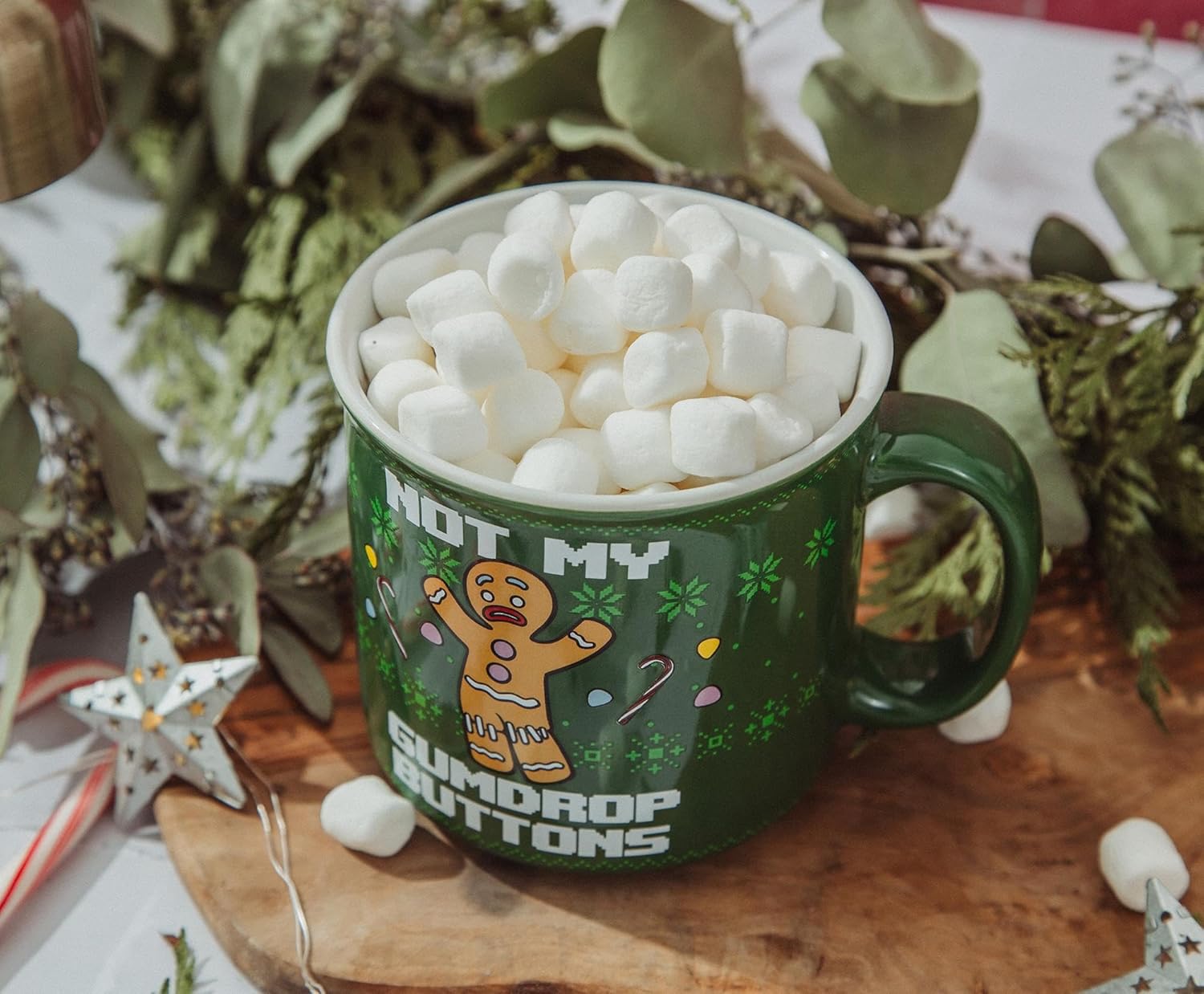 Silver Buffalo Shrek Gingerbread Man Not My Gumdrop Buttons Ceramic Camper Mug | Large Coffee Cup For Tea, Espresso, Cocoa | Holds 20 Ounces - Image 7