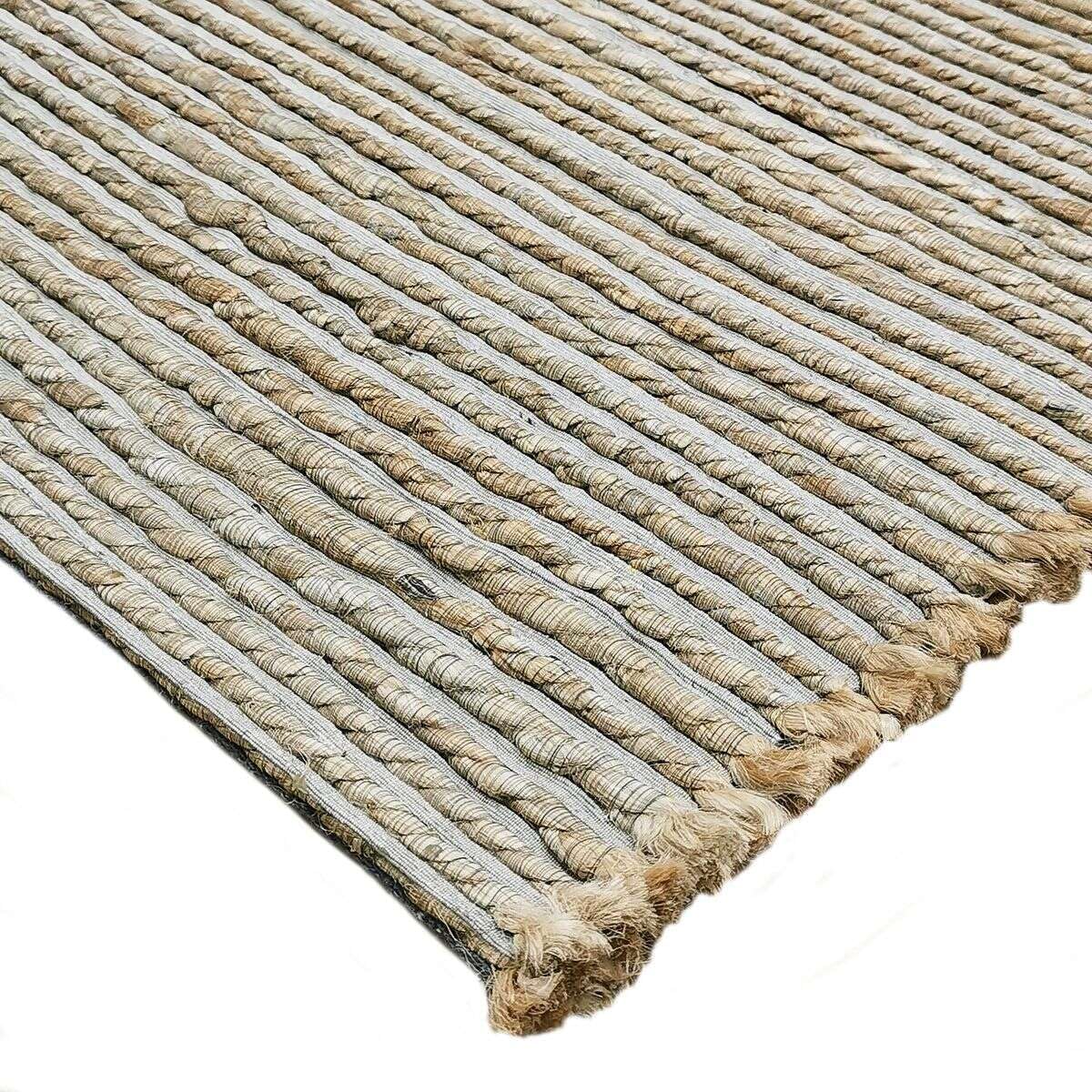 Tapis tissé et tressé en jute et coton naturel 160x230 - style bohème
