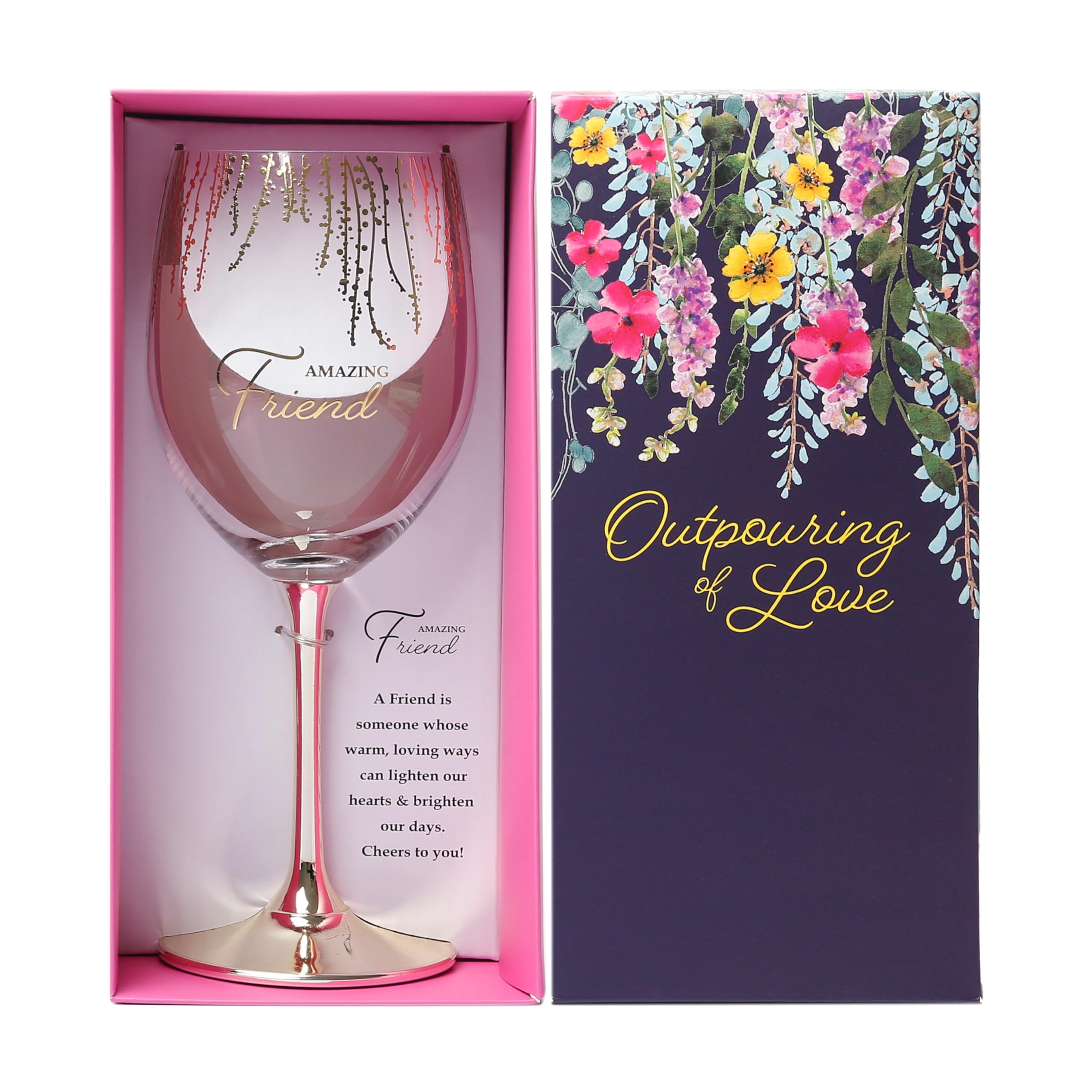 Pavilion - Amazing Friend - 19 oz Stemmed Wine Glass Bestie Best Friend BFF