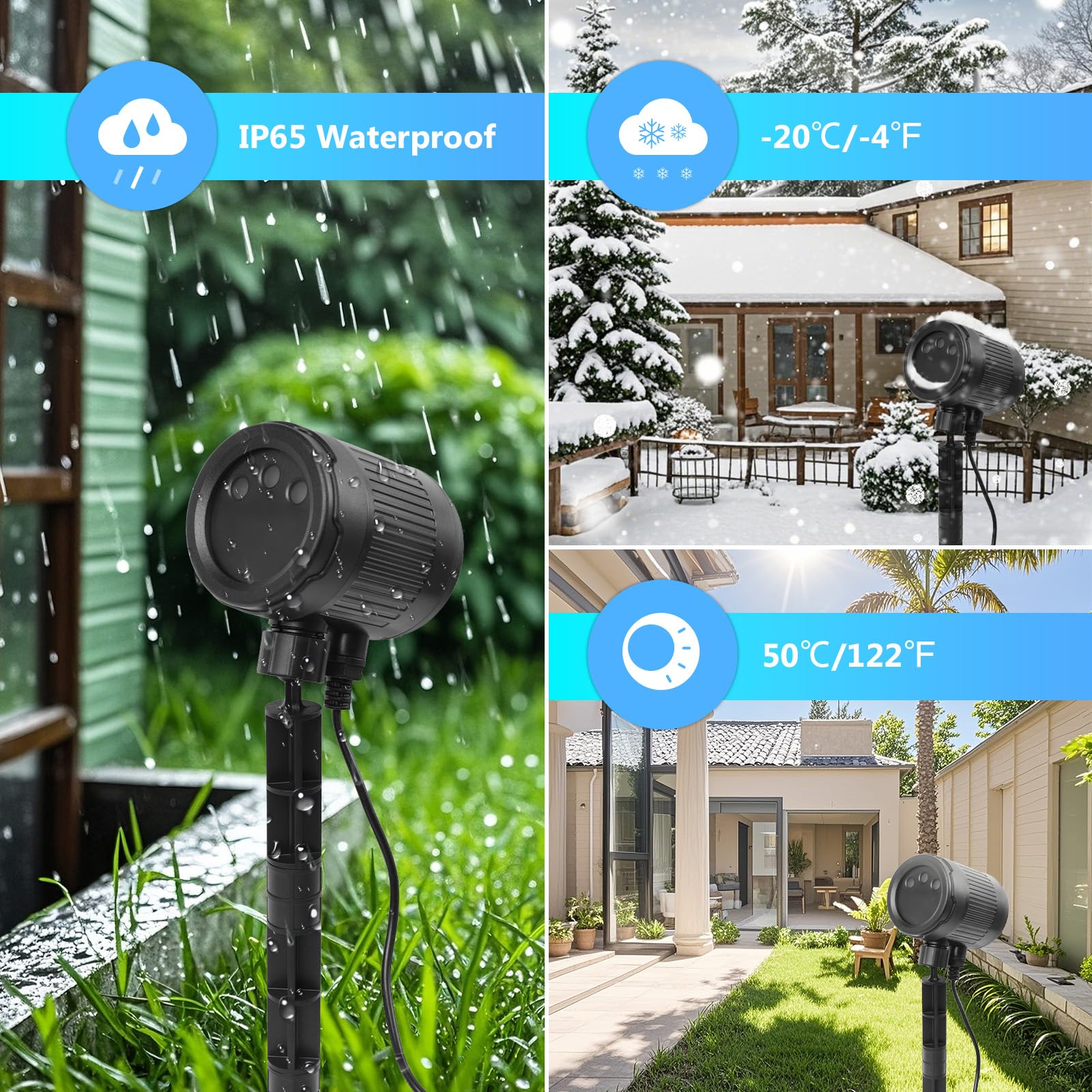 Proyector de luces láser de Navidad para exteriores, 3 colores (RGB) de amplia cobertura, luces de proyector de vacaciones con temporizador y función de memoria, IP65 impermeable, adecuado para 5