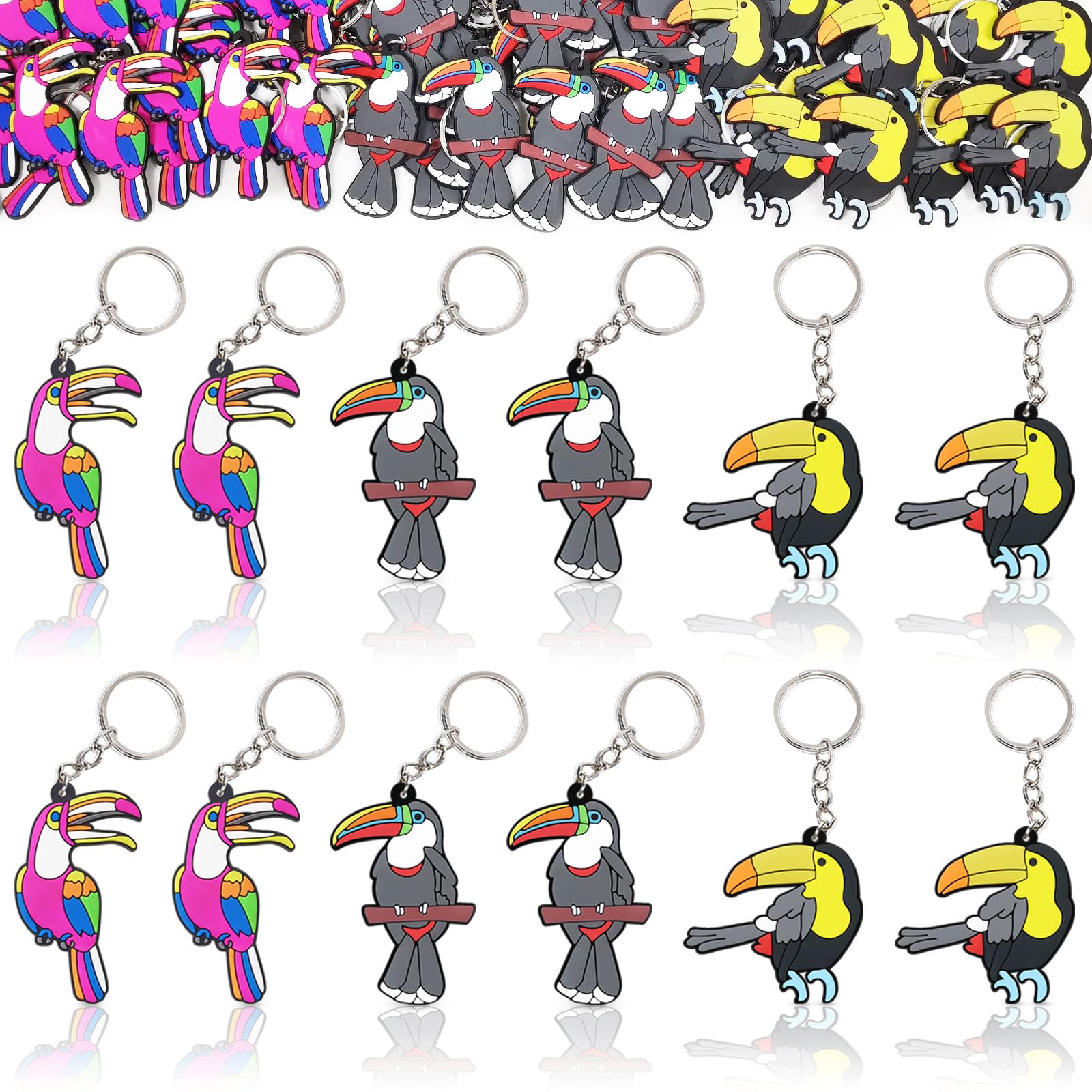 CiciBear 24 Pack Toucan Party Return Favors for Summer Party, Zoo Animals Party, Bird Theme Party Decor, Animal Lover, Kids Birthday, Baby Shower