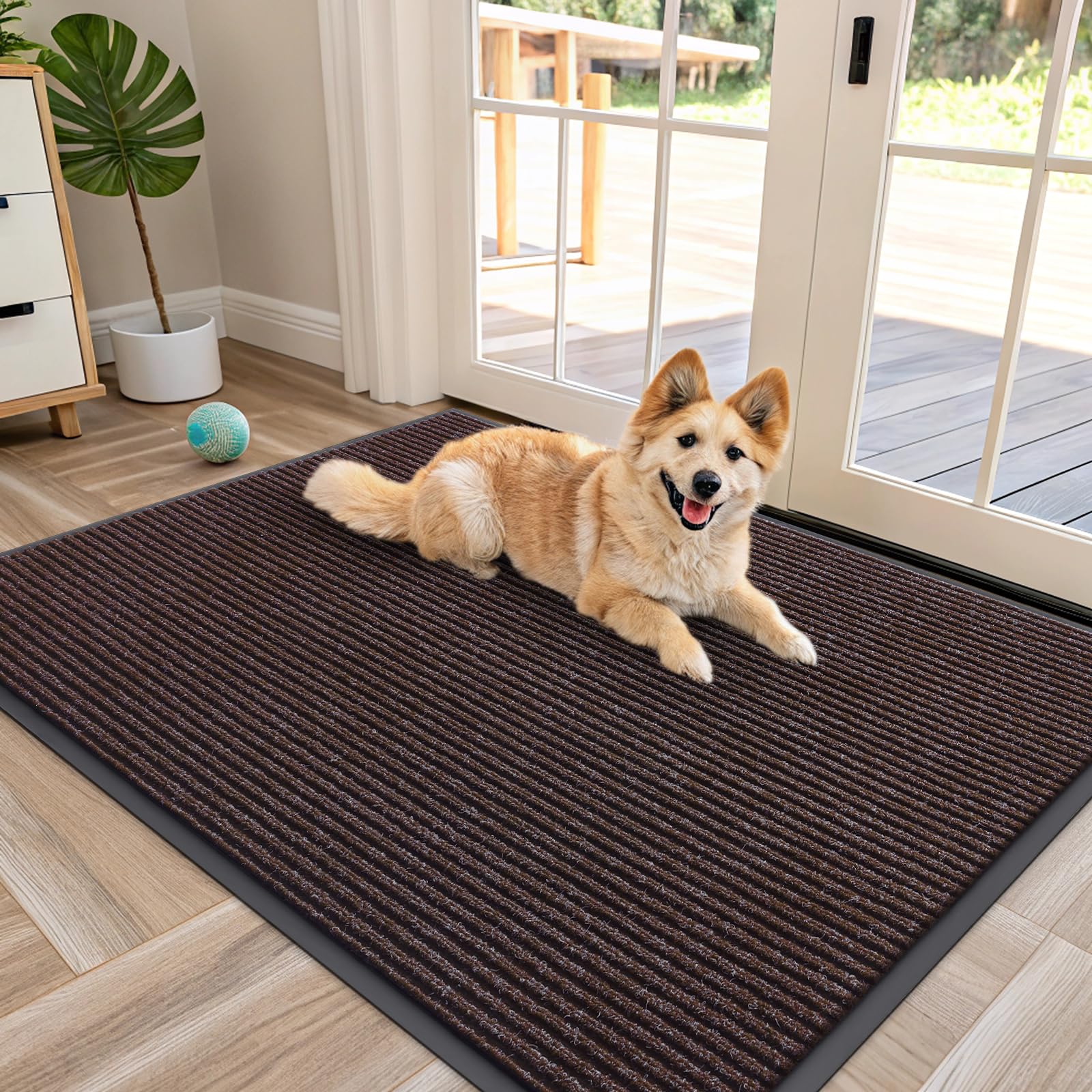OLANLY Front Door Mat Indoor Outdoor Entrance, Waterproof Heavy Duty Doormat, Fade Resistant, Low Profile, Easy Clean Patio Porch Welcome Floor Mats for Entry, 29.5x17, Beige — view 49