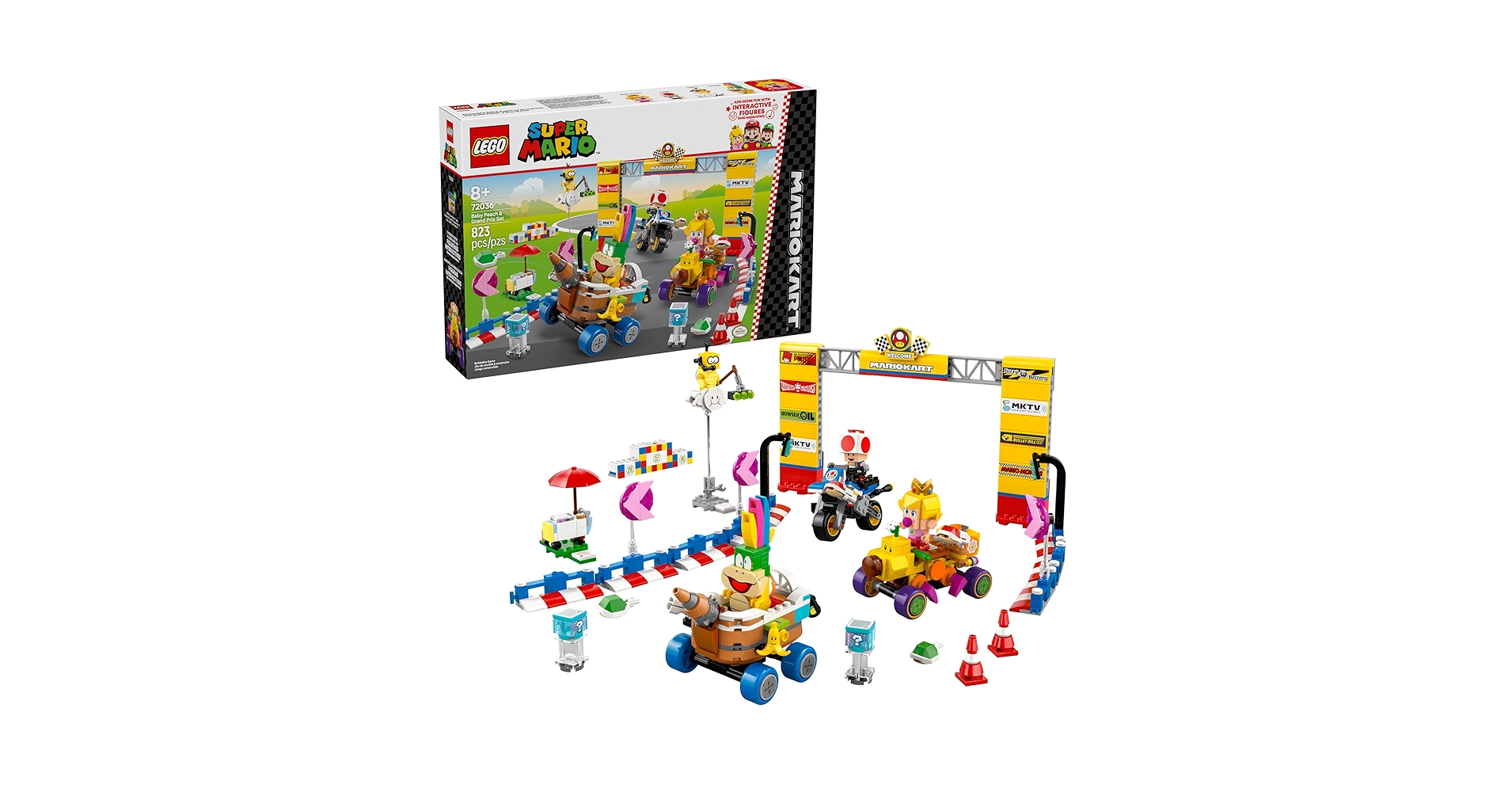 Amazon.com: LEGO Super Mario: Mario Kart Baby Peach & Grand Prix