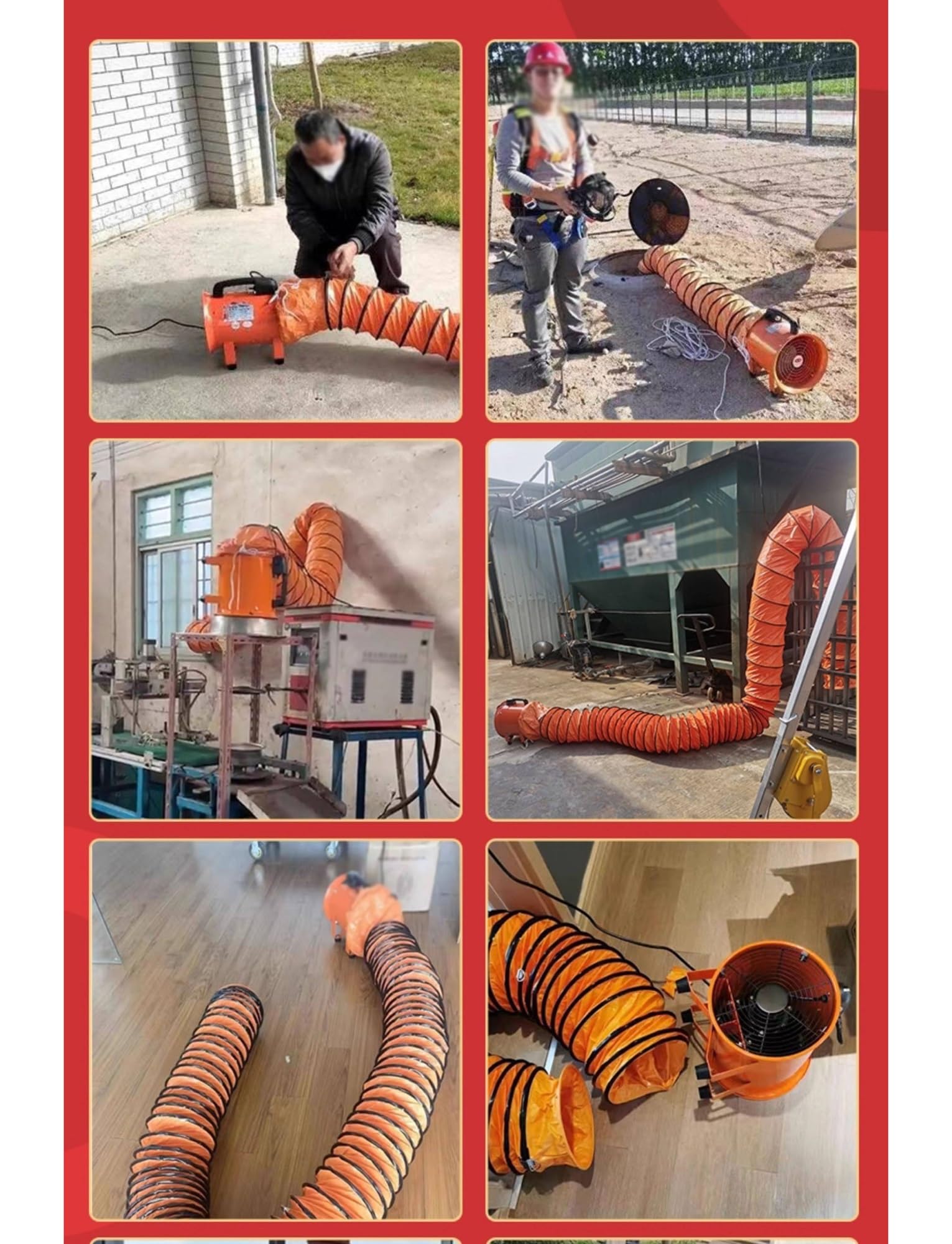Tubo flessibile industriale in PVC, resistente, grande diametro per applicazioni di ventilazione e scarico