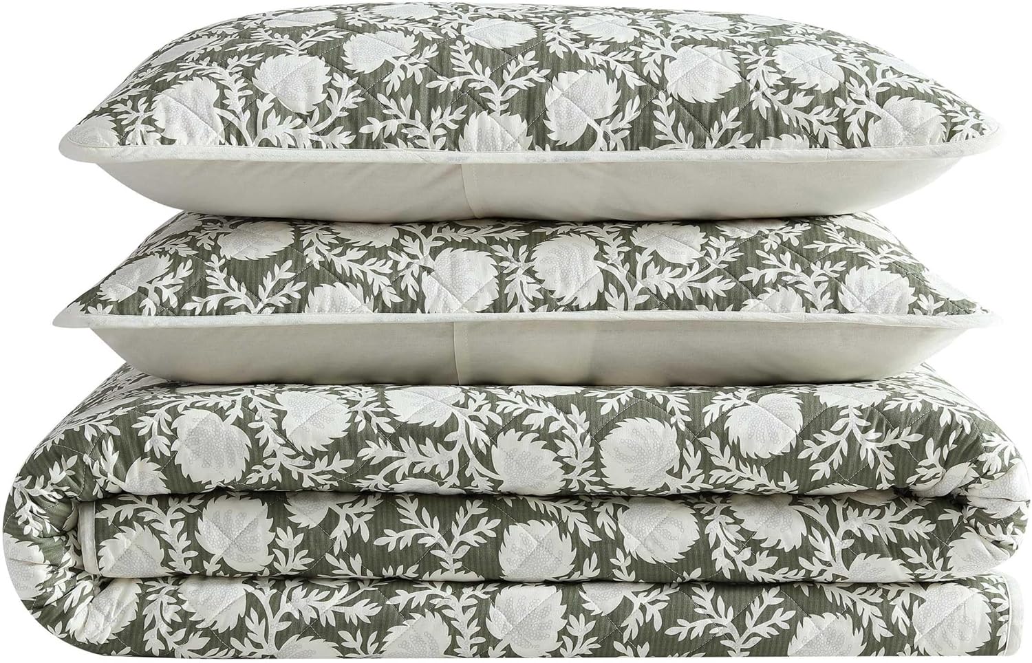 Eddie Bauer - Quilt Set, Super Soft Bedding with Matching Sham, Silky Smooth & Breathable, Classic Home Essentials (Garden Bloom Green, Twin)