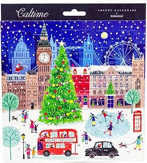 Christmas Advent Calendar London City | Trafalgar Square Advent Calendar Traditional Advent Calendar | Picture Advent Calendar Paper Advent Calendar
