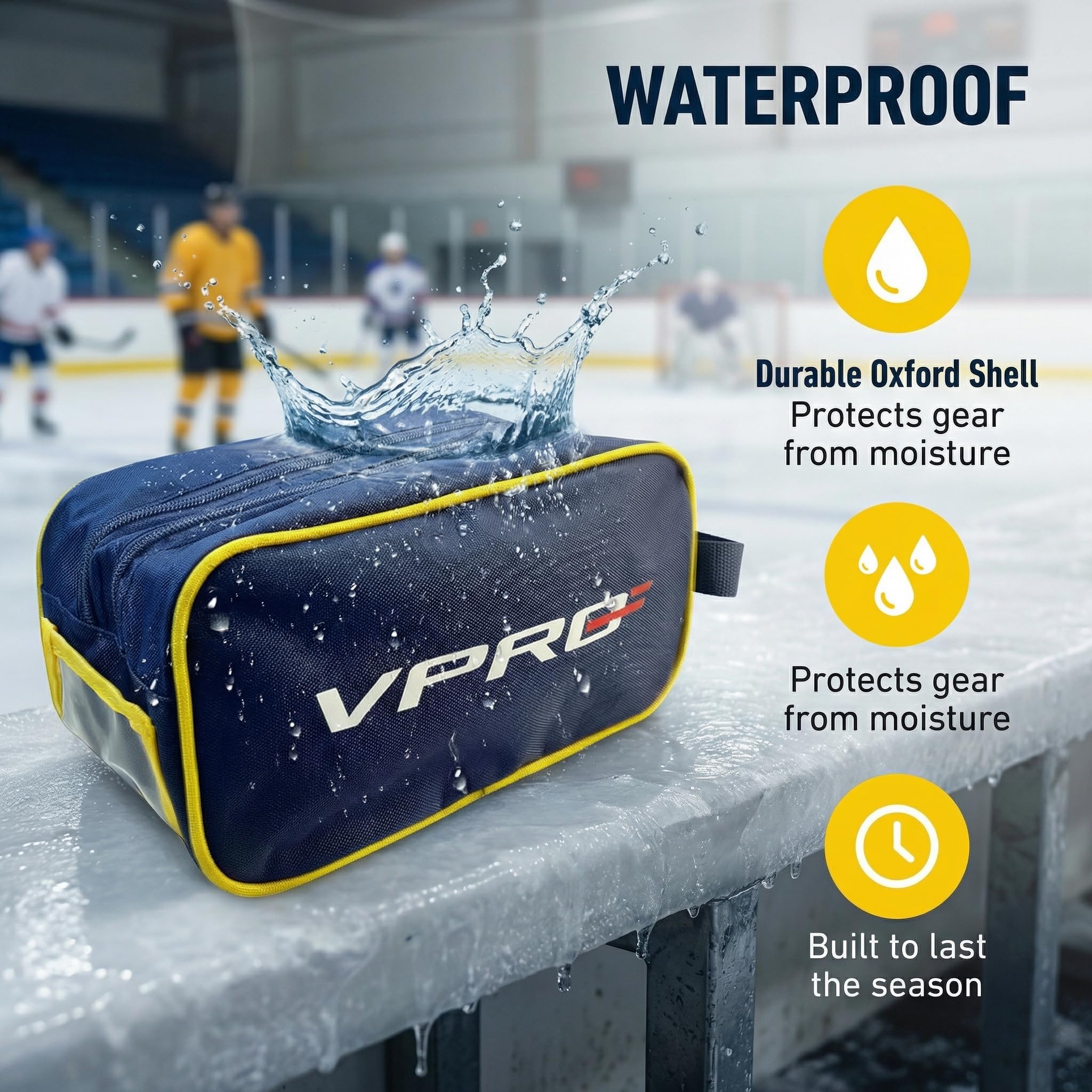 VPRO Sac d'accessoires pour sangle de hockey, grande capacité, plusieurs compartiments, idéal pour ranger les accessoires de hockey, design durable, facile à transporter, parfait pour les joueurs