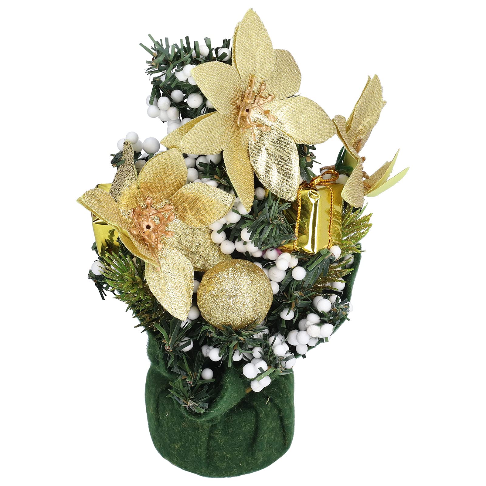 Christmas Tree Decorations, DIY Handicrafts Durable Desktop Innovative Mini Artificial Christmas Tree for Living Room for Office for Home(Golden (non-woven fabric))