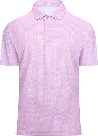 Alex Vando Mens Golf Shirt Moisture Wicking Classic Print Golf Shirts for Men
