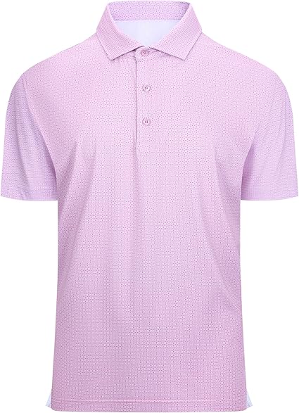 Alex Vando Mens Golf Shirt Moisture Wicking Classic Print Golf Shirts for Men