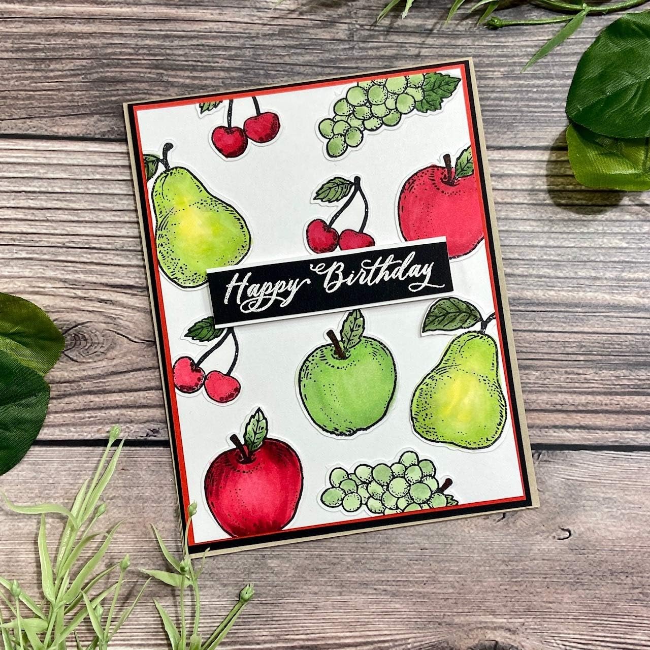 Clear Stamps Fruit Shapes Grapes, Apples, Cherries and More 4x6 Inch Sheet - 19 Pieces