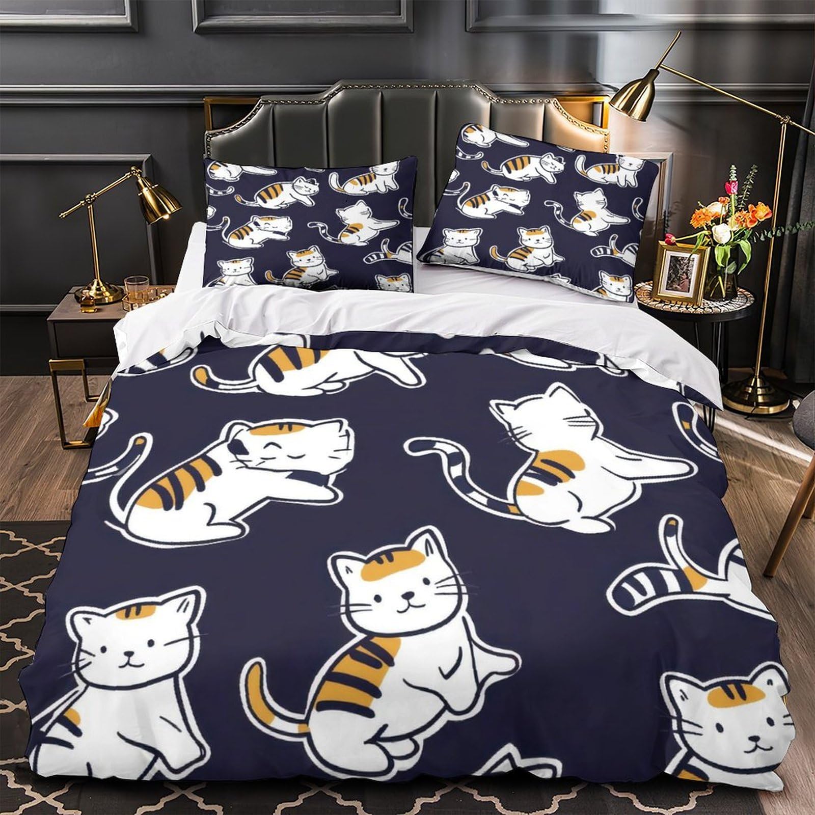 Housse de couette 3D effet ultra douce motif dessin animé animal microfibre single 135x200