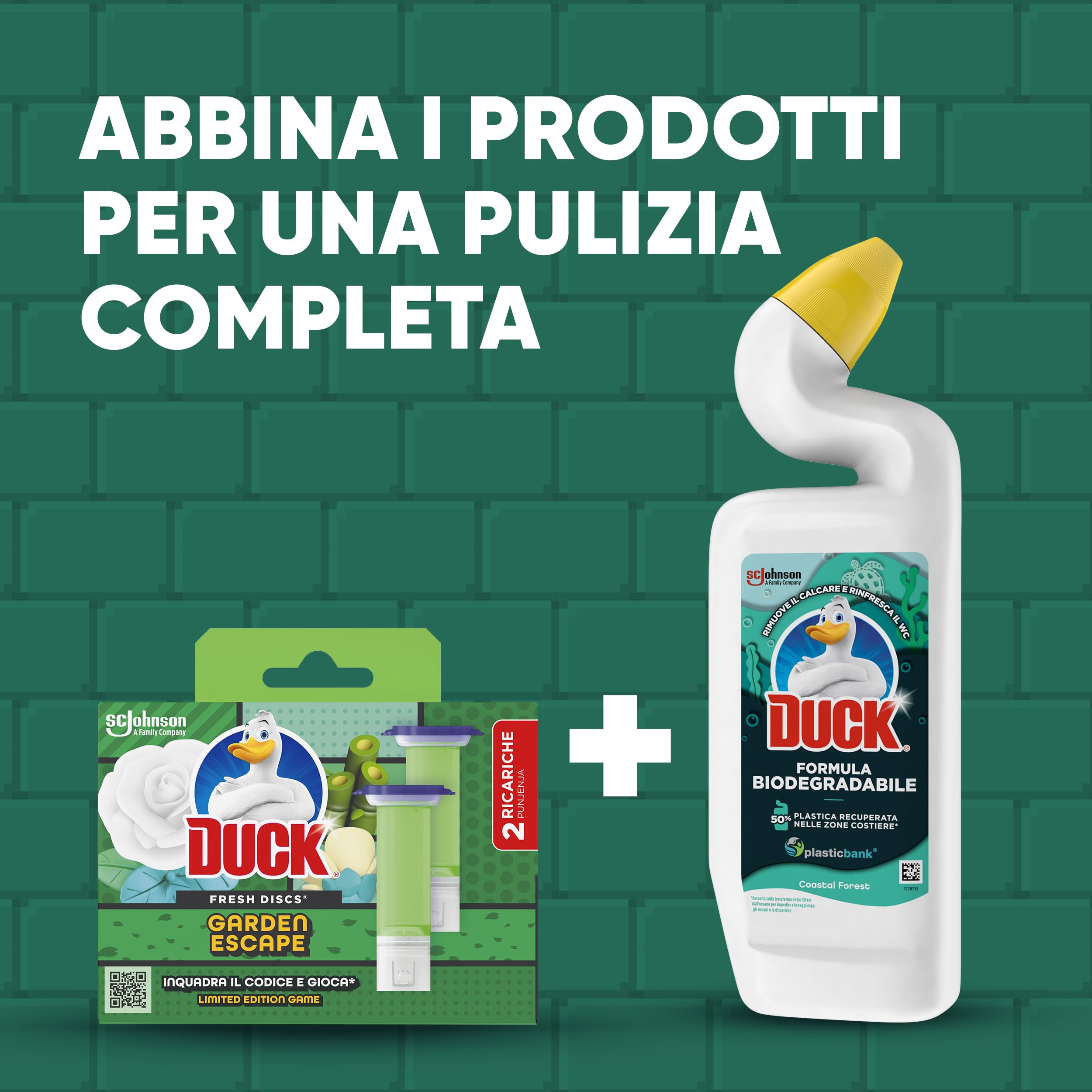 Duck Fresh Discs - 2 Ricariche da 6 Dischi Gel Igienizzanti WC, Fragranza Rosa & Fiori di Loto, Confezione da 2 Applicatori e 12 dischetti