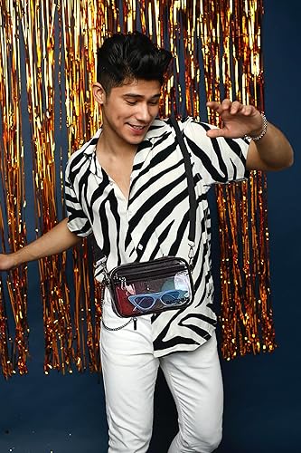 Miniatura 6 de Riñonera transparente aprobada para estadios, impermeable, bonita bolsa de cintura aprobada para estadios, bolsa transparente ajustable para mujeres