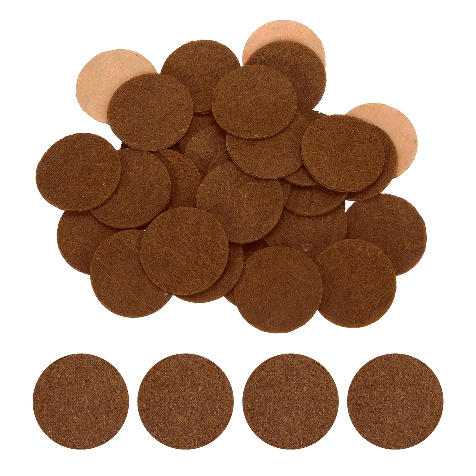 HARFINGTON 100pcs Adhesive Felt Circles 25mm 0.98" Brown