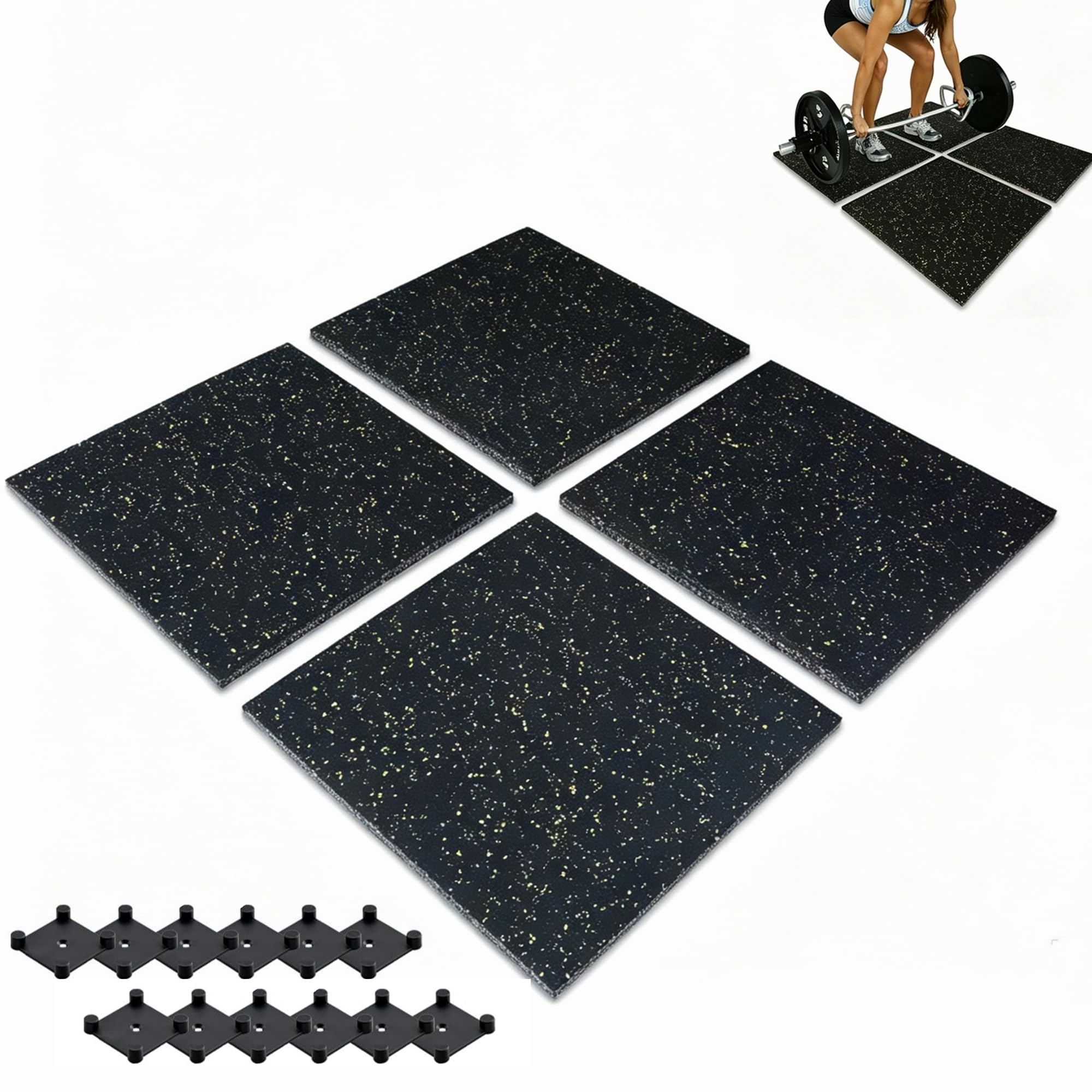 【4枚セット】高密度ゴムマット 50×50cm ジムマット 防音 衝撃吸収 Amazon.co.jp: uyoyous ゴムマット 50cm×50cm×25mm 4枚セット 極厚