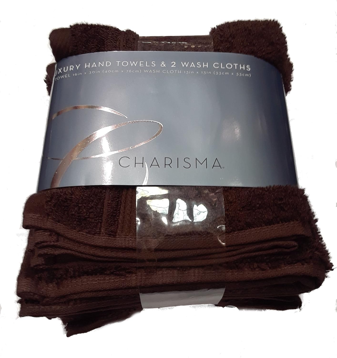Charisma 2 Luxury Hand Towels & 2 Wash Cloths Coffee Bean