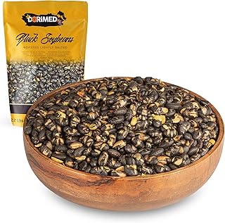 Black Soybeans 1 Kg, roasted and lightly salted 2.2 Lbs, high protein, gluten free, GMO free - Dorimed