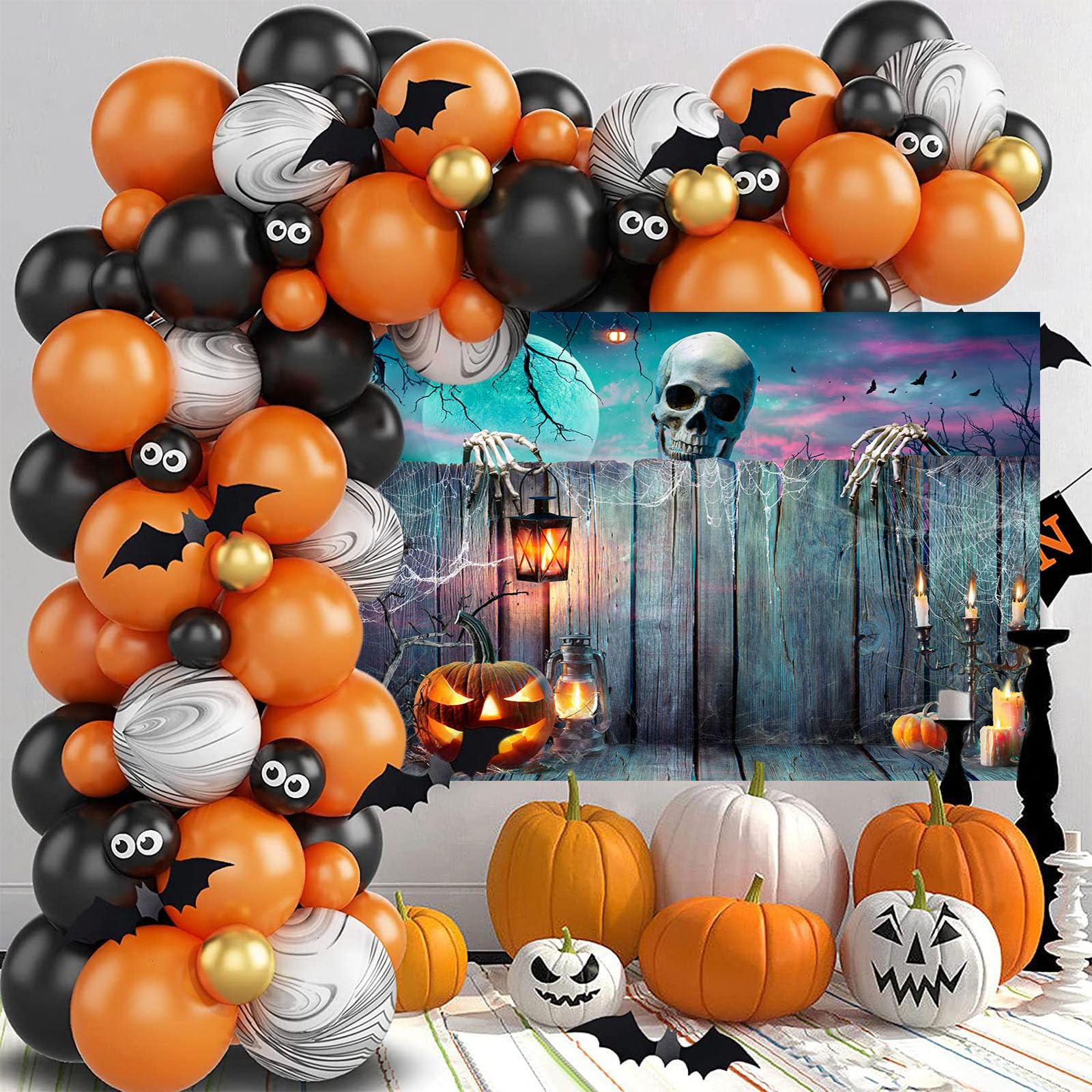 happy halloween sfondo con spaventosa zucca con castello spooky, fantasma volante e luna piena. vettore illustrazione per felice halloween carta, volantino, divieto Immagine e Vettoriale