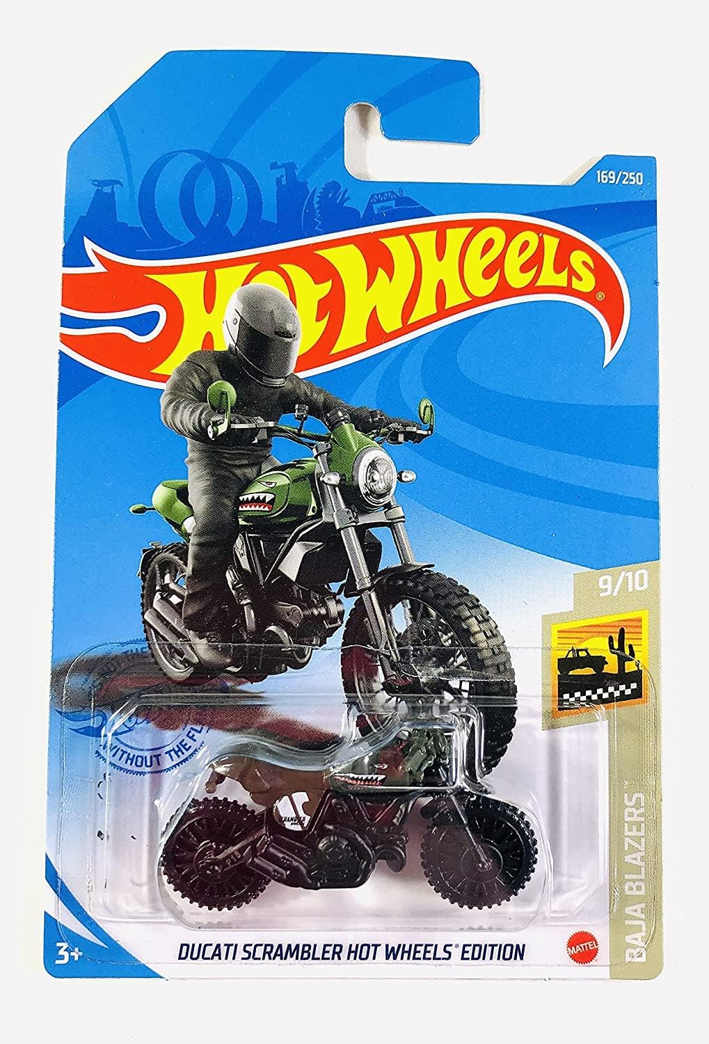 Hot Wheels 2021 - Ducati Scrambler Hot Wheels Edition - Green - Tiger Shark - Baja Blazers 9/10
