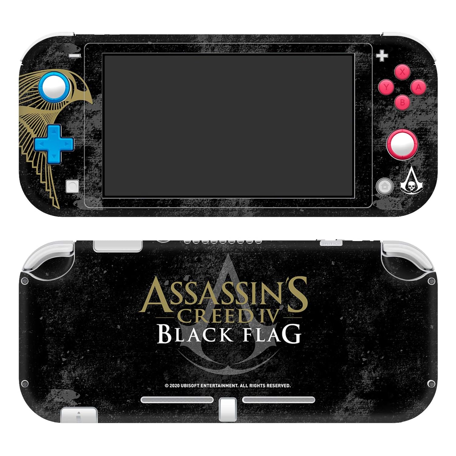 Head Case Designs Officially Licensed Assassin's Creed Grunge Black Flag Logos Matte Vinyl Sticker Gaming Skin Case Cover Compatible With Nintendo Switch Lite