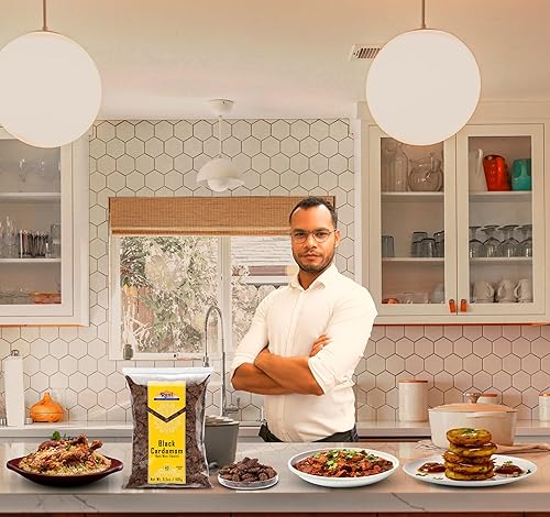 Miniatura 2 de Rani - Cápsulas de cardamomo negro (Kali Elachi) - Especias indias enteras de 3.5 onzas (3.53oz)  Todo natural  Vegano  Apto para gluten  Sin OMG