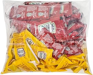 Heinz Condiment Packets Ketchup and Mustard (100 Total; 50 Each Flavor)
