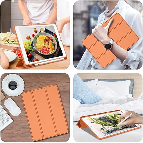 Miniatura 131 de iMieet Funda para iPad 9.7 (modelo 2018/2017, 6ª/5ª generación), funda inteligente con portalápices y parte trasera de silicona suave de piel
