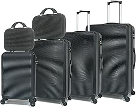 CELIMS The Complete Travel Suitcase Solution: Color Diversity, Robust ABS Material and 360 Degree Maneuverability., Black/White, ABS Suitcases