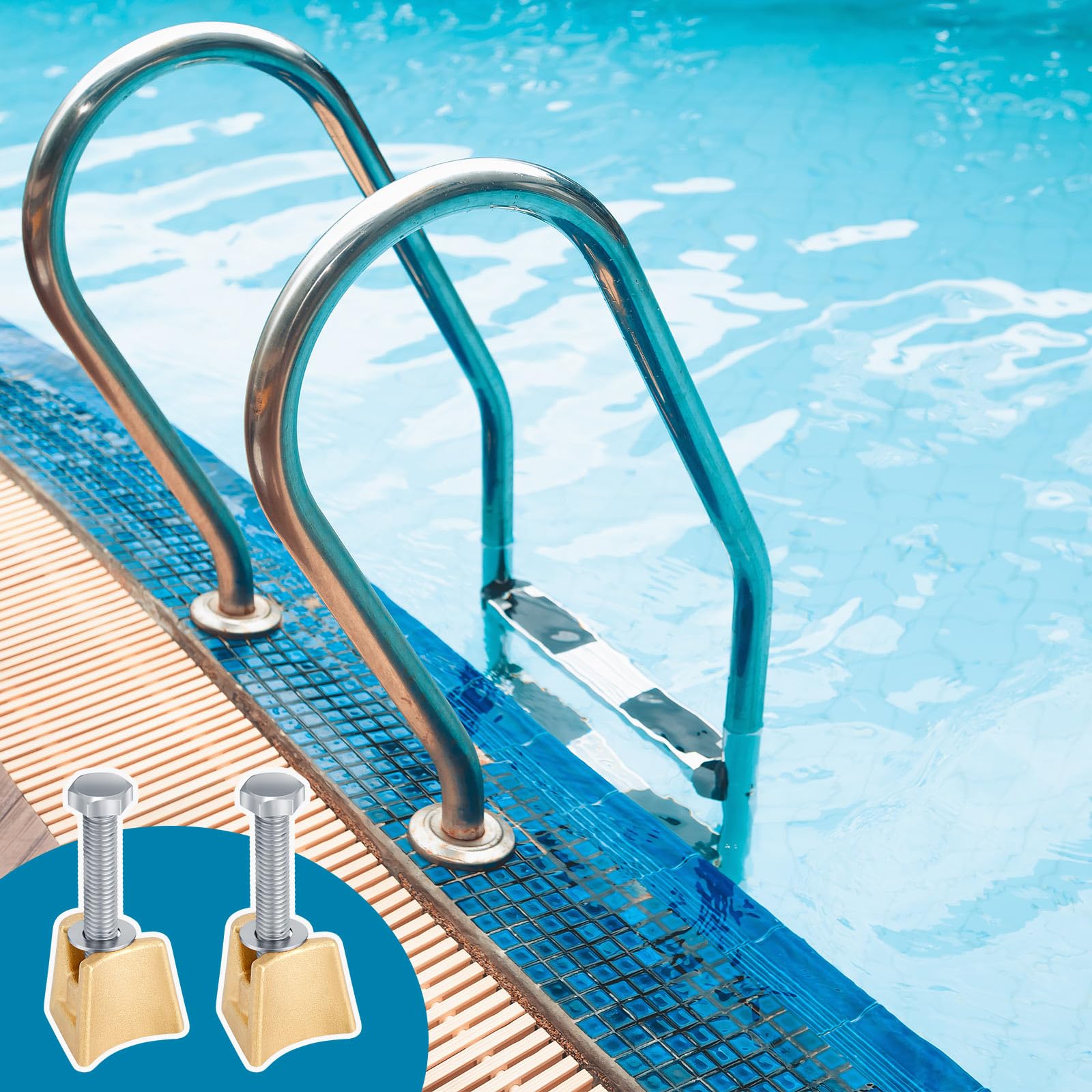 Pool Wedges Snapklik.com : MorningRo 4 Pack Inground Pool Ladder Anchors Pool Cover ...