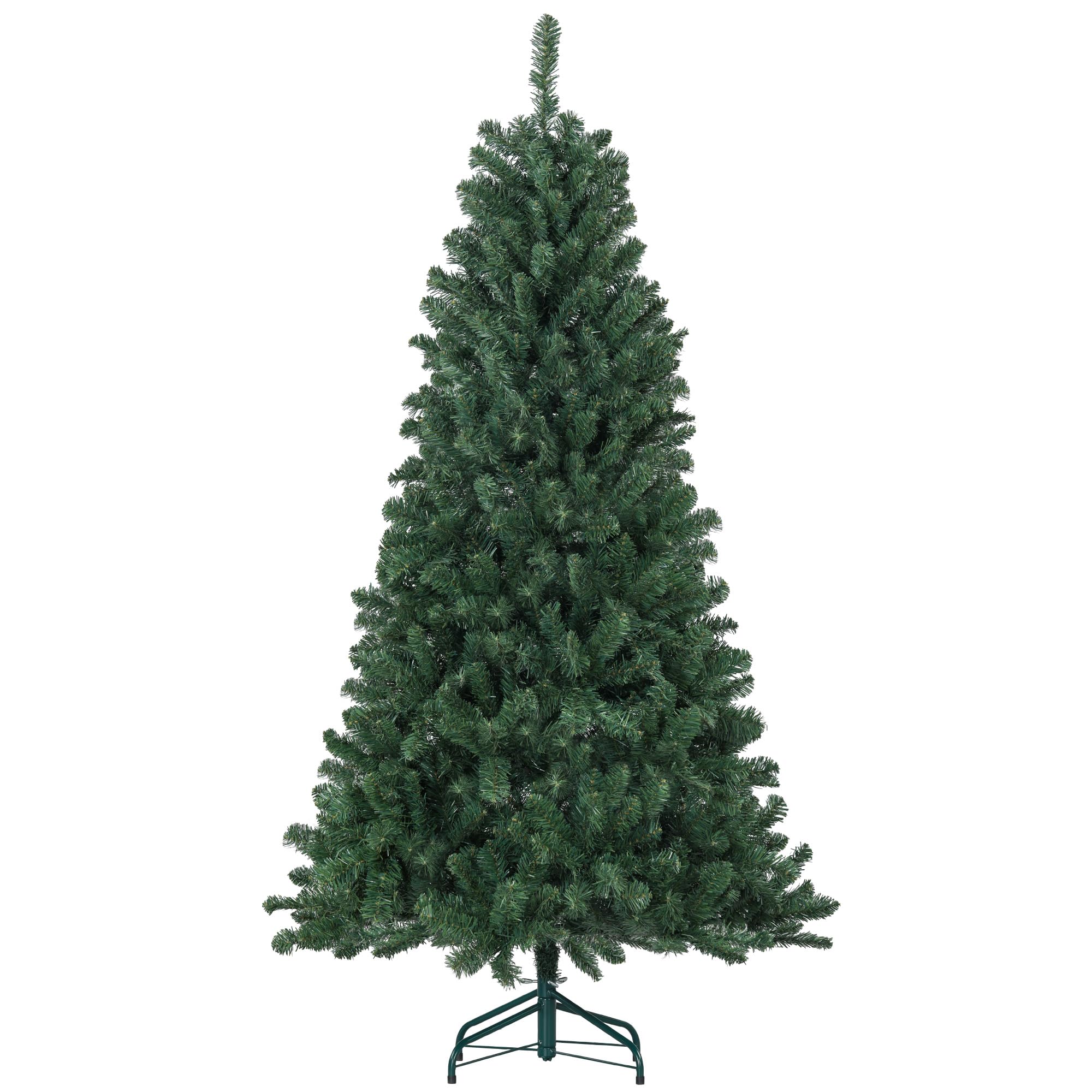 HOMCOM Árbol de Navidad 180 cm Artificial 760 Ramas Base Plegable Verde | Ramas de Alambre de Memoria, Árbol de Navideño para Salón