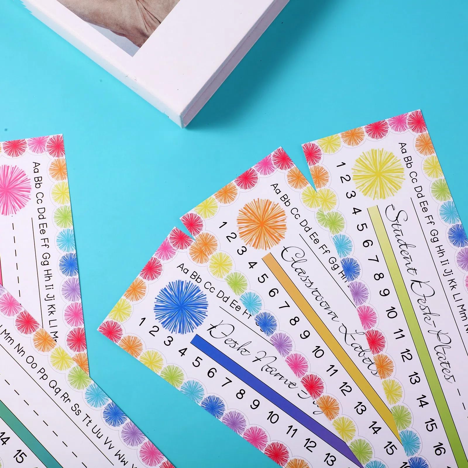 Whaline 144Pcs Boho Rainbow Name Tag Stickers Back To School Boho Classroom Decor 6 Styles Multipurpose Nametags Adhesive Desk Cubby Labels For School Office Teachers Students, 3.5 X 2.6 Inch - View #3