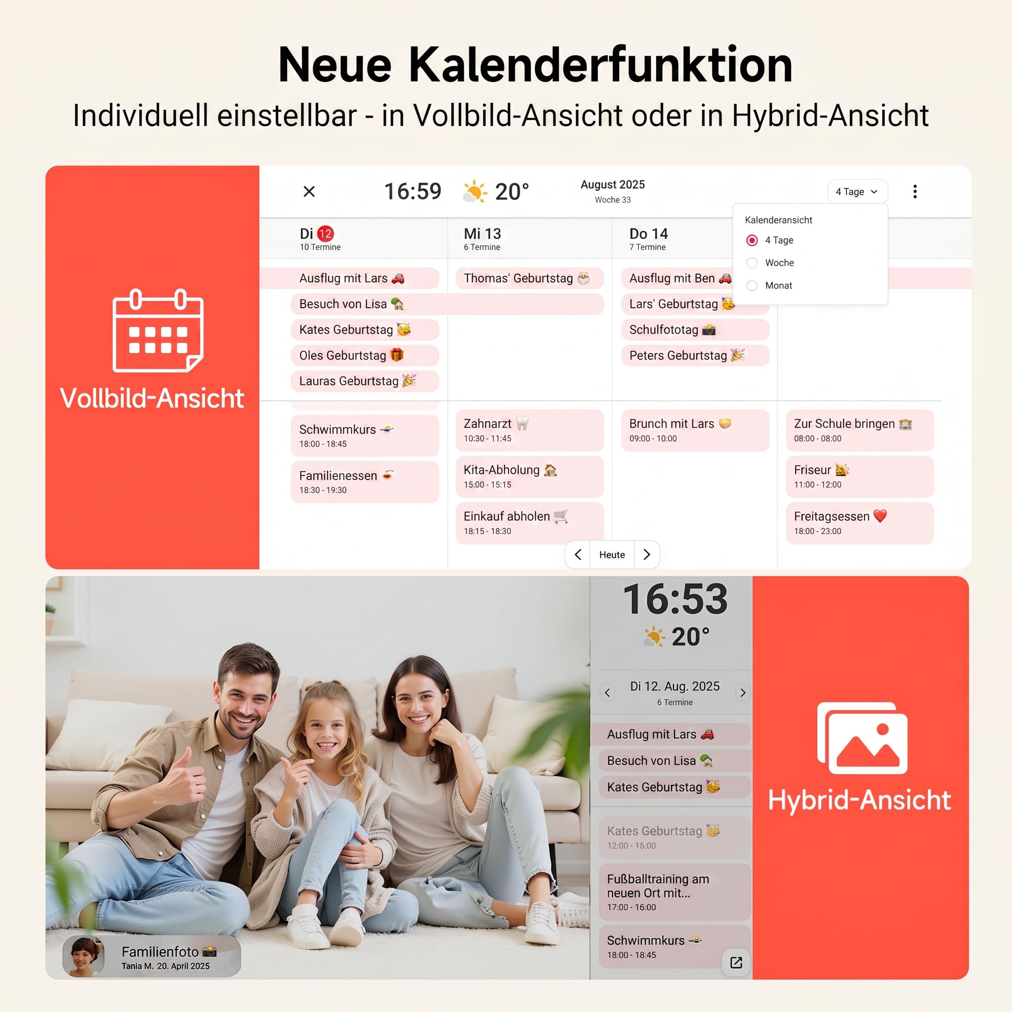 Rollei Smart Frame WiFi 107 Elektronischer Digitaler Bilderrahmen Frameo WLAN Digital Photo Frame 10,1 Zoll 1280x800 IPS Touchscreen 32GB Speicher Schwarz Digitaler- Bilderrahmen-Frameo-Digital-Frame