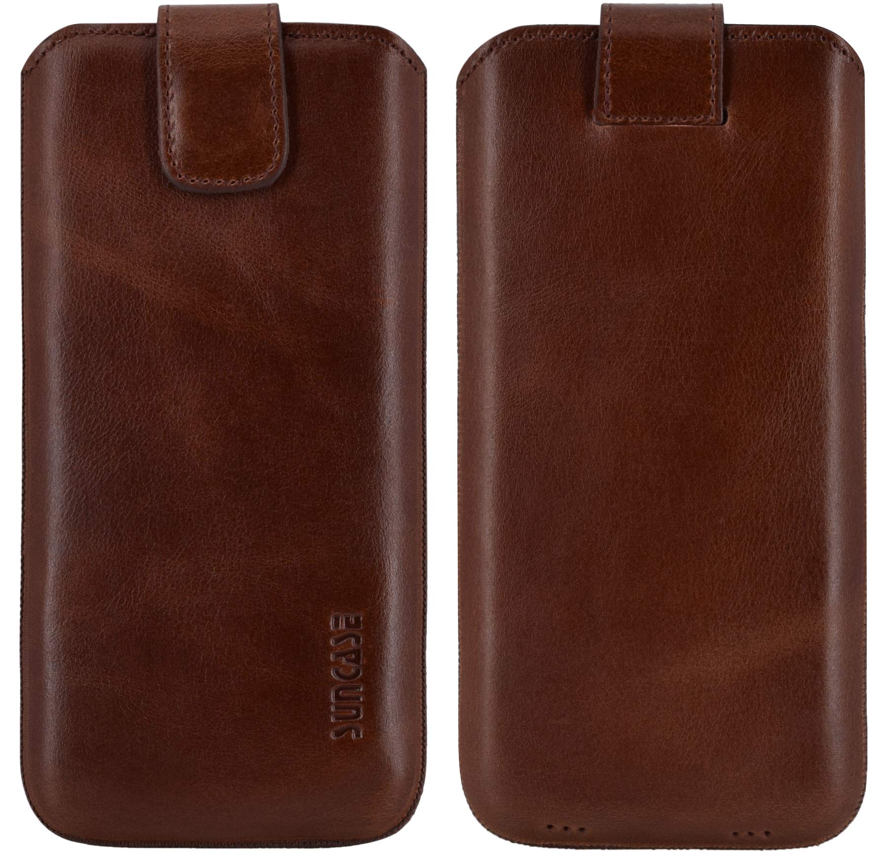 Suncase - Custodia in vera pelle, sottile, compatibile con Realme