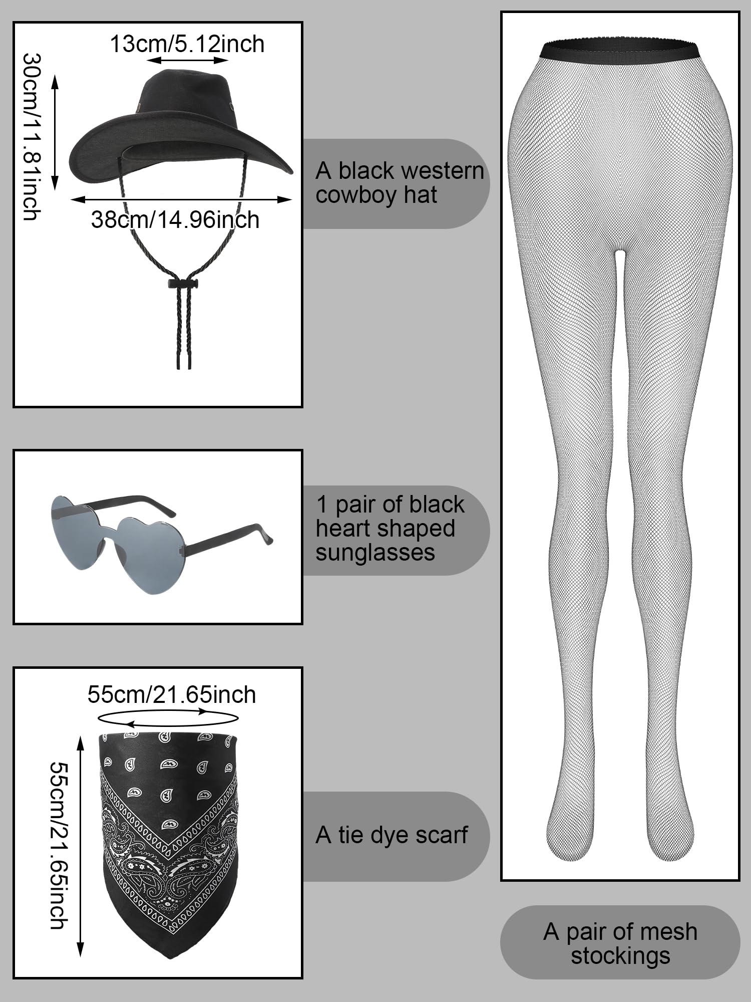 Tisancy 7 Pcs Cowgirl Costume for Women Western Cowgirl Outfits (Large)