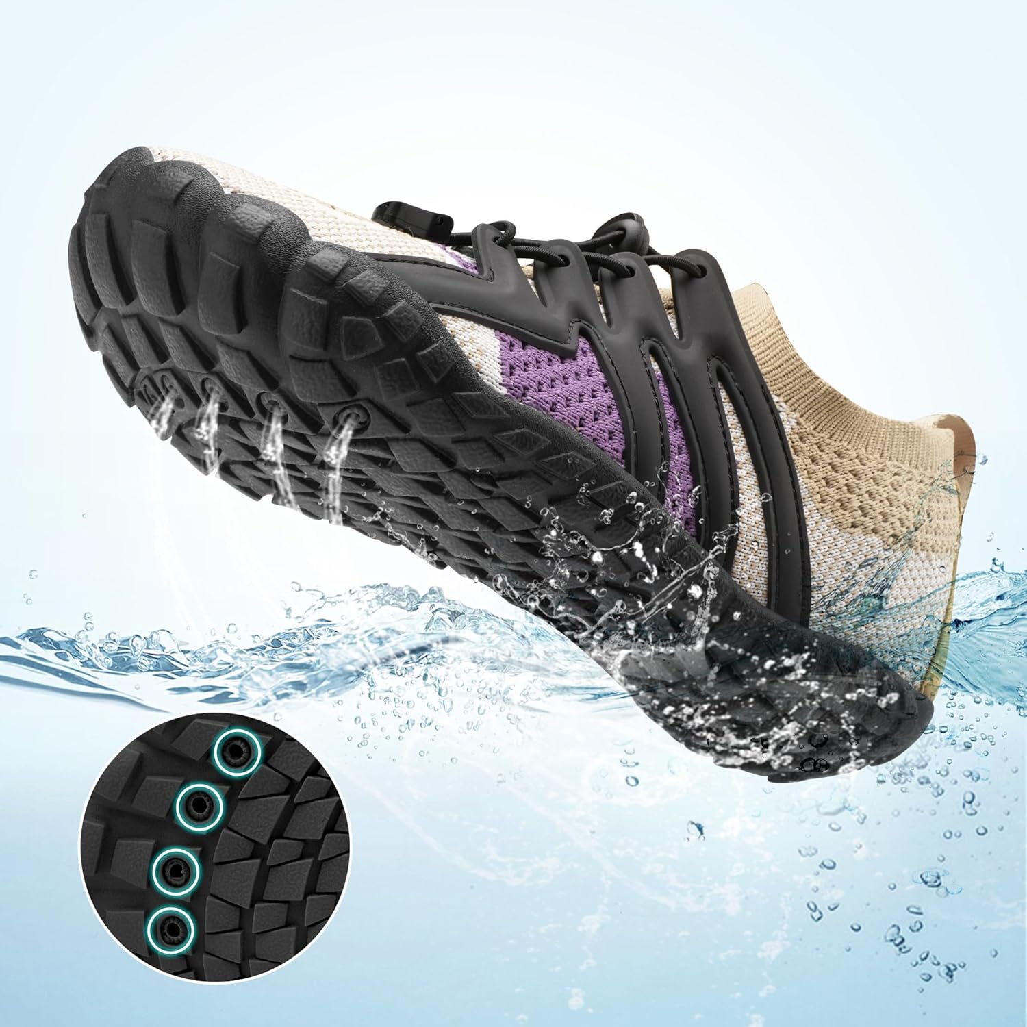 STELLE Water Shoes for Kids Girls Boys Barefoot Shoes with Adjustable Laces Quick Drying Beach Sports Non Slip Swimming Hiking - Image 7