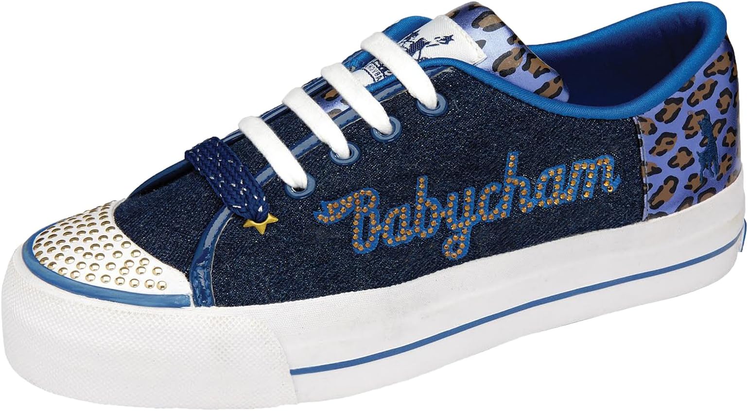 Babycham Jade Flatform Trainers Blue 4 UK