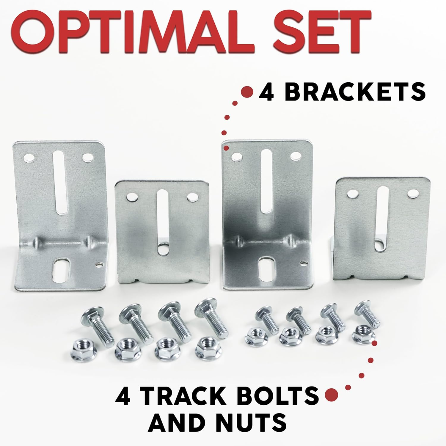 Garage Door Track Jamb Bracket J6, 4 Pack L-Shape Wall Mount Frame Brackets, Durable Galvanized Steel Hardware Kit, Includes 8 Bolts & Nuts for Track Support