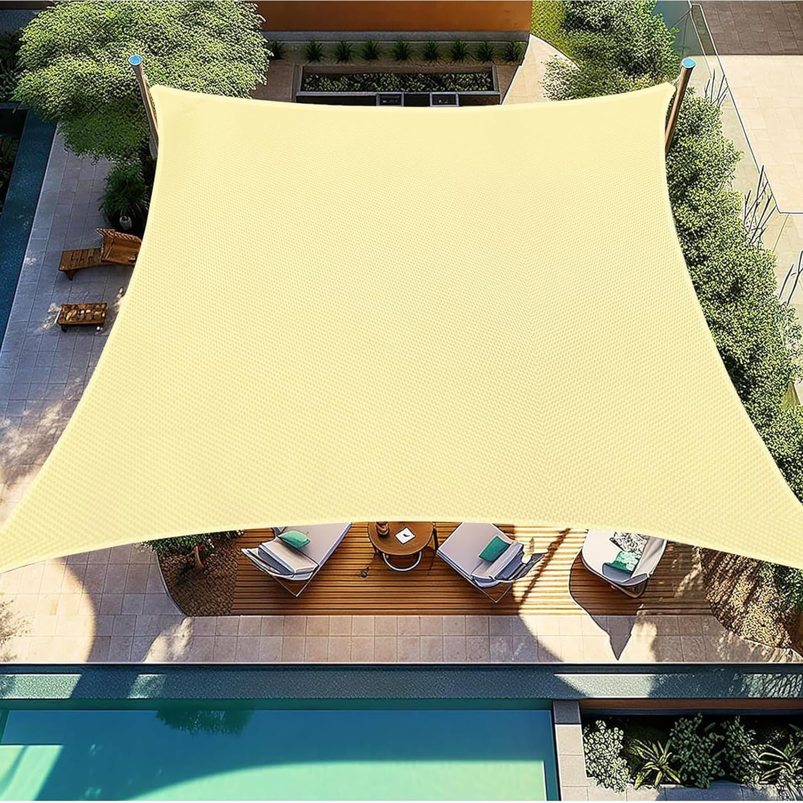 LXBche Sunshade Net Waterproof 2.5 x 3 m Customizable size Sun Shade Sail Outdoor Breathable UV Block Awning Protection Resistant with Mounting Ropes for Patio Garden Backyard ( Color : A , Size : 5*4
