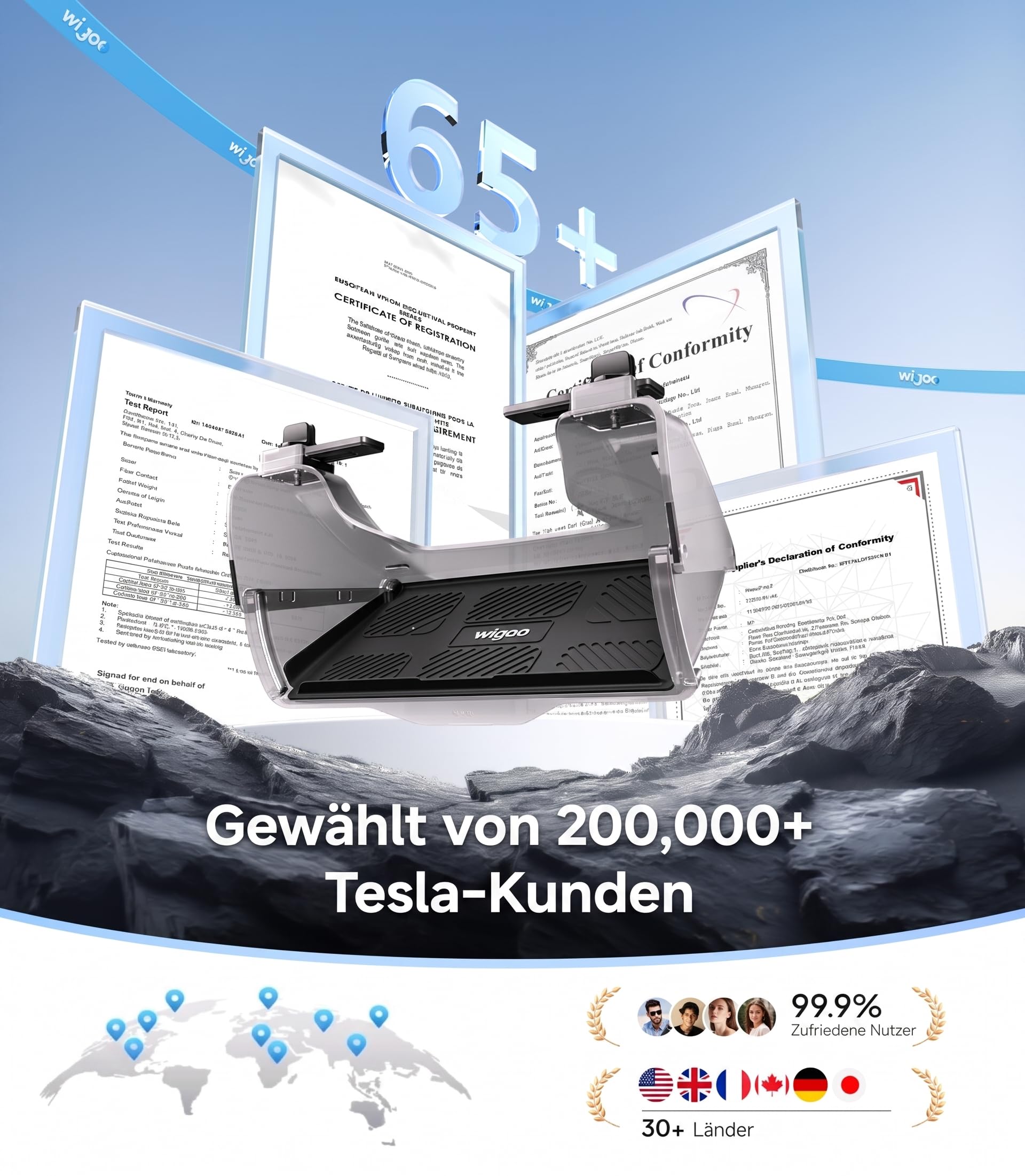 Wigoo Tesla Model Y Juniper Aufbewahrungsbox unter dem Bildschirm, verstecktes Design und stabile Installation, Model Y Zubehör, Mittelkonsolen-Organizer-Tablett für Tesla Model Y 2016-2026 Juniper