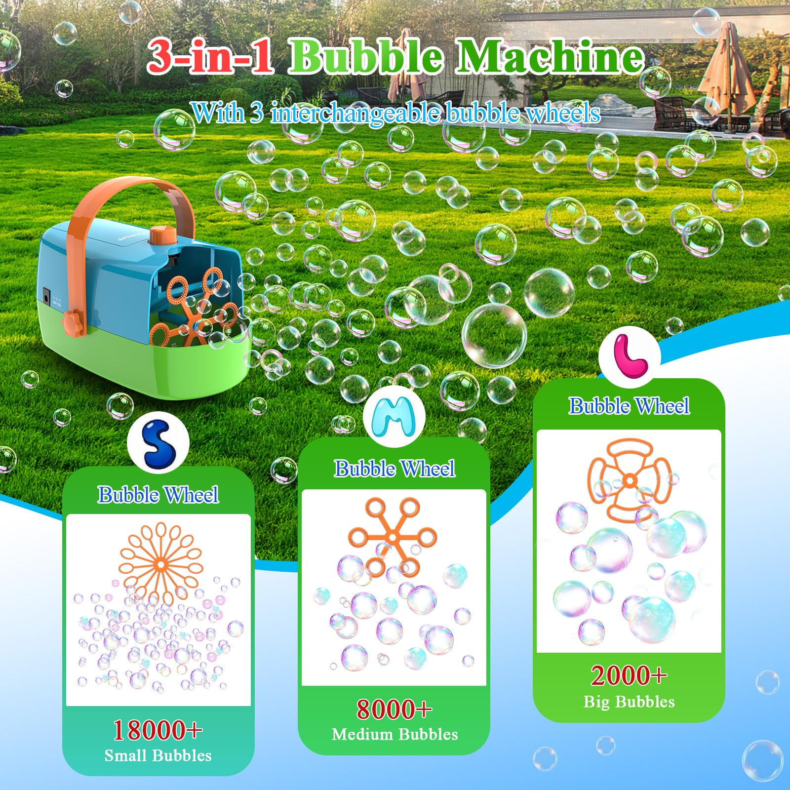 Amazon.com: Wisdomlit Bubble Machine, Automatic Bubble Blower, 3
