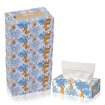 Kleenex 2 ply Facial Tissue Flat Box, 200 Pulls, Pack of 6 (Total 1,200 Sheets) (60072)