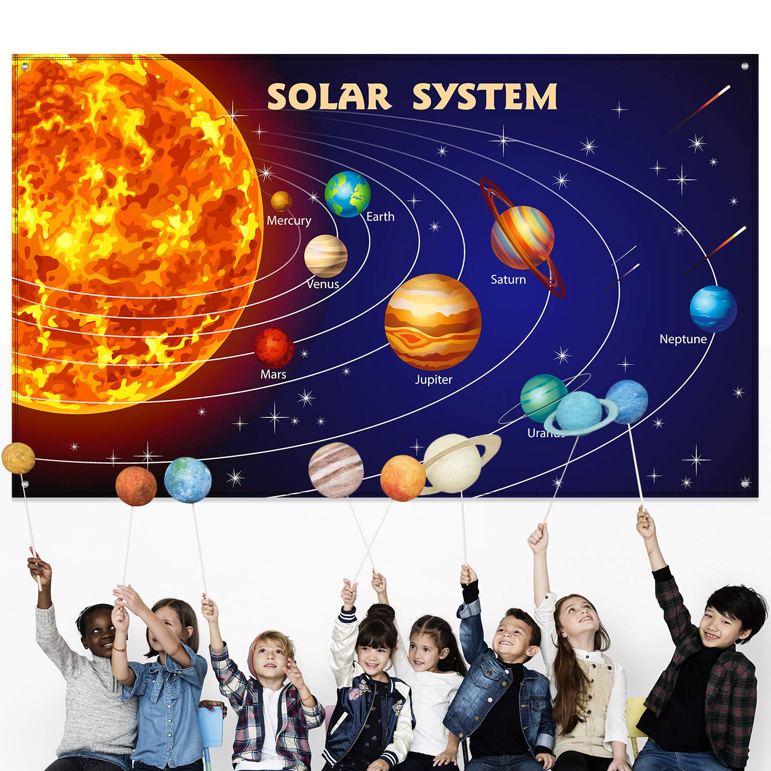 Solar System Party Decorations, Extra Large Fabric Solar System