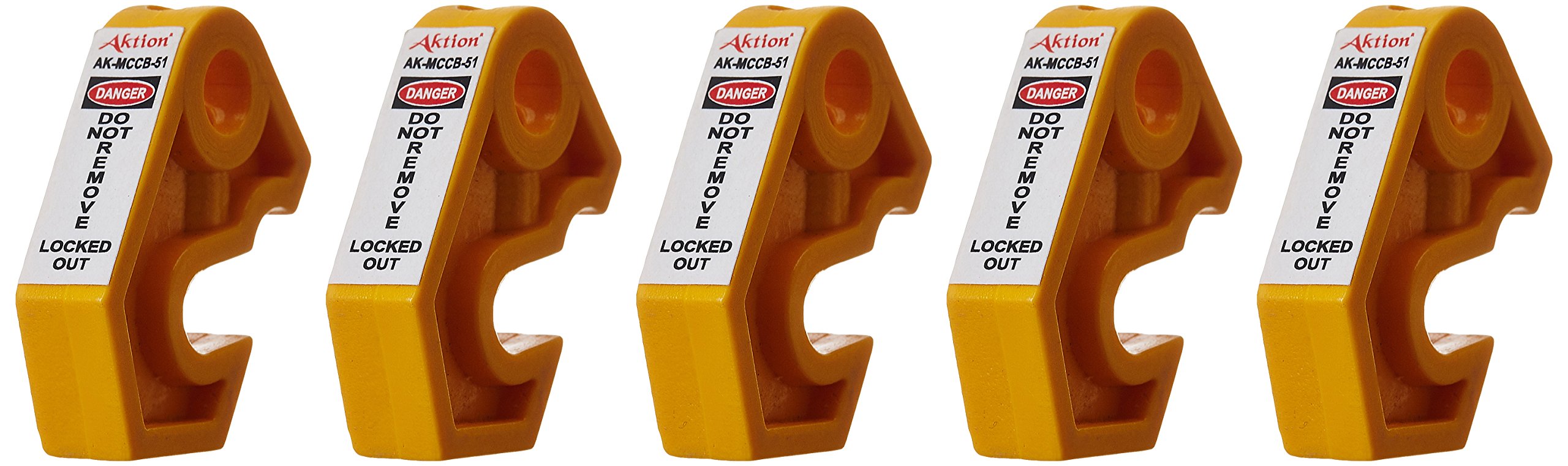 Aktion Safety Mini Circuit Breaker Lockout with Screw AK-MCB-51 Made of ABS, Yellow (Pack of 5)