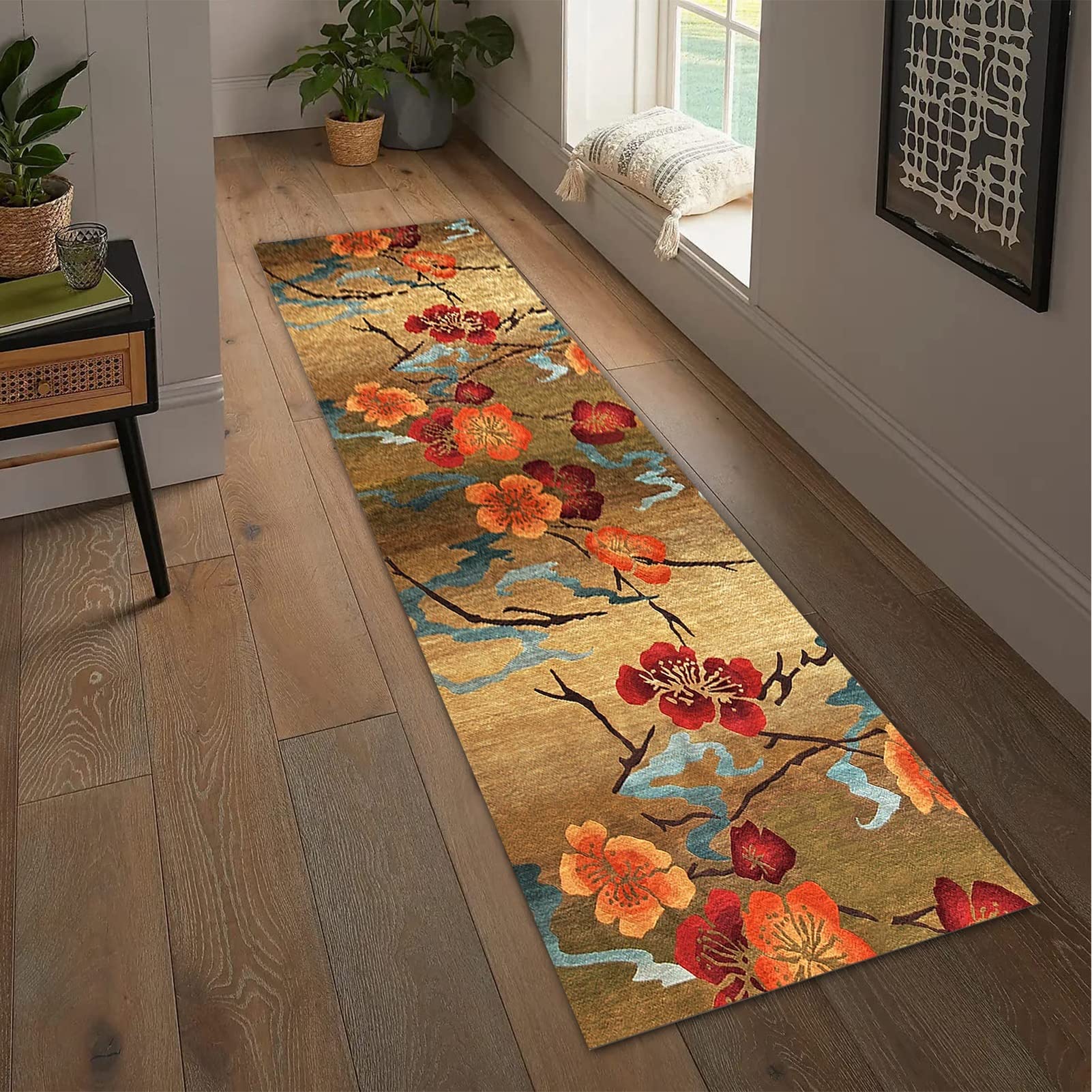 Amazon｜廊下用滑り止めカーペットランナー、中国風の狭い洗える