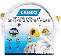 Camco TastePURE 25ft Lead-Free RV Drinking Water Hose - BPA/Phthalate-Free, Kink-Resistant, Made in USA (22783)