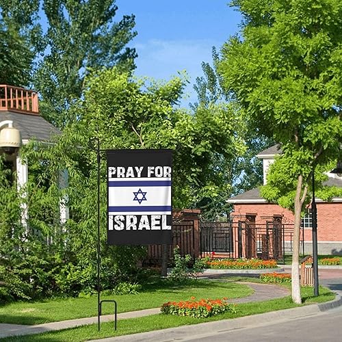 Miniatura 6 de Bandera de jardín con texto en inglés "I Stand With Israel" de 12 x 18 pulgadas, bandera de jardín fuerte de Israel, bandera de jardín con texto en